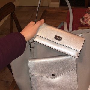 💗SALE💗 Sliver Michael Kors Bag and Wallet